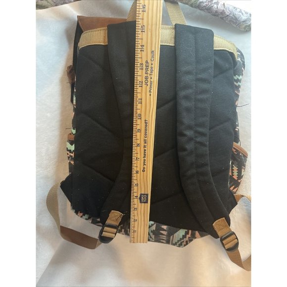 Backpack Bag Aztec Print Zipper Snaps Hook & Loop Adjustable - Picture 10 of 12